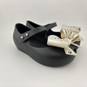 Mini Melissa Black Mary Jane Flats Strawberry Scented Toddler Girls 7